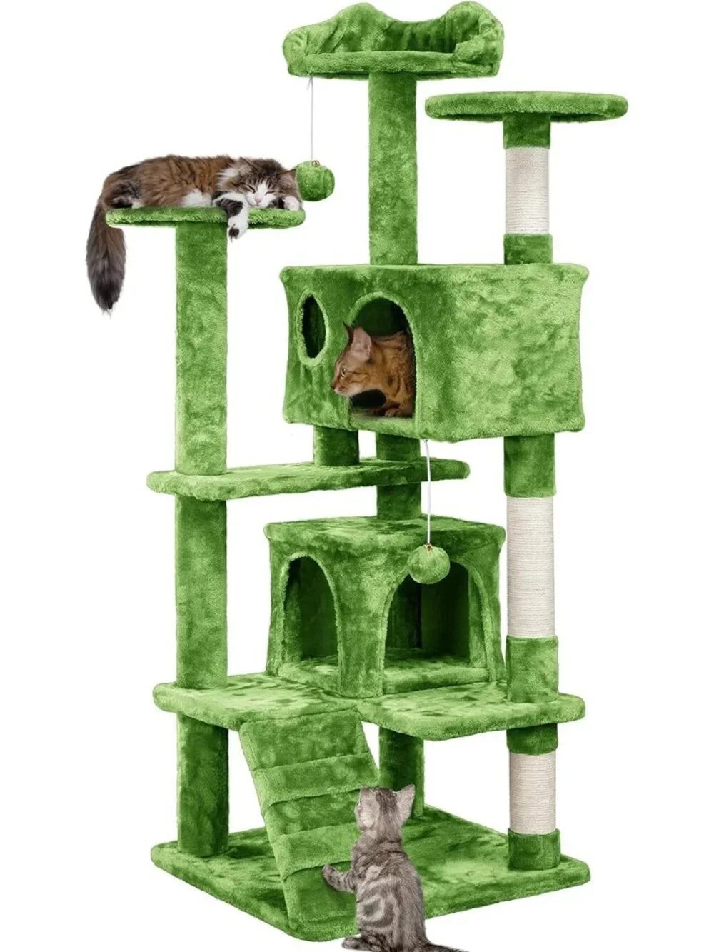 New 54in Cat Tree Tower Condo Furniture Scratch Post for Kittens Pet - Green